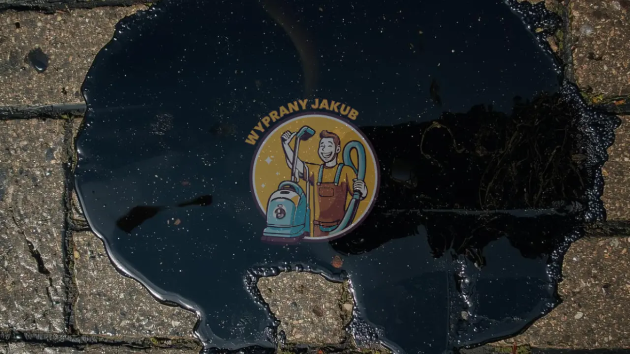 plama oleju na kostce